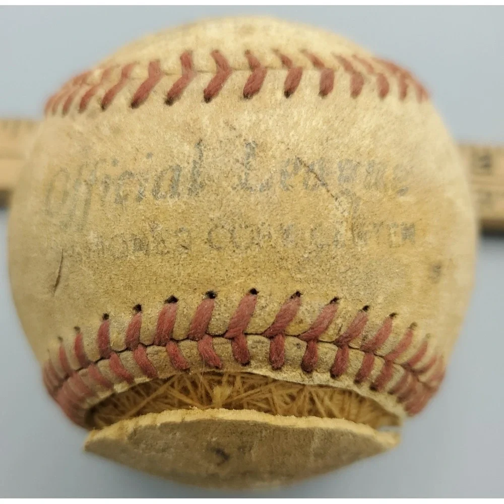 Vintage‎ Rawlings All Leather Baseball For Crafting, Damaged, Official League